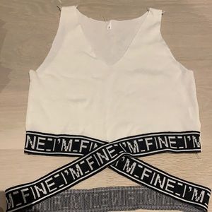 Cute white tank crop top